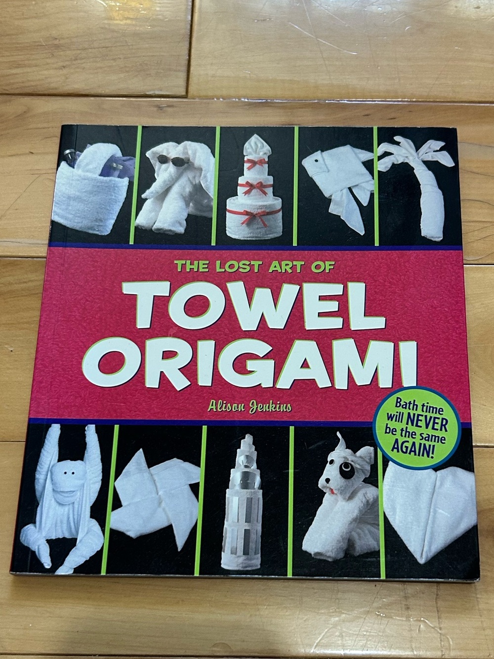 Towel Origami Book - The Lost Art of Towel Origami (Pink Cover)